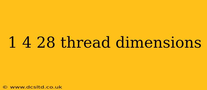1 4 28 thread dimensions