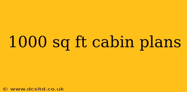 1000 sq ft cabin plans