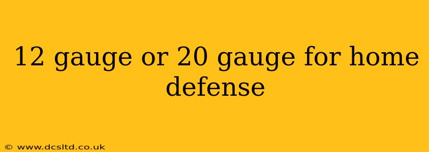 12 gauge or 20 gauge for home defense