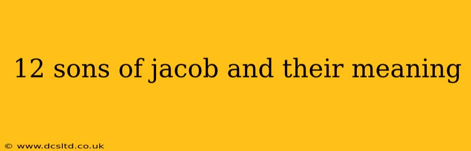 12 sons of jacob and their meaning