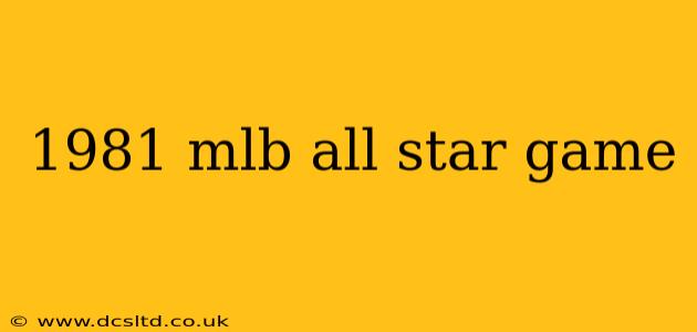 1981 mlb all star game