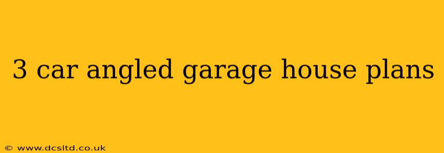 3 car angled garage house plans