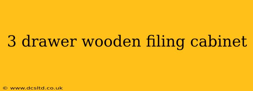 3 drawer wooden filing cabinet