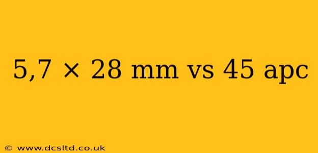 5,7 × 28 mm vs 45 apc