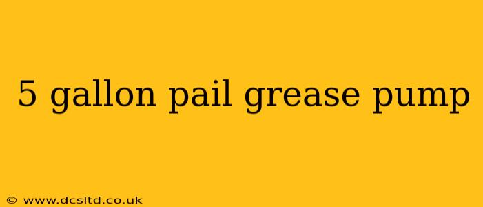 5 gallon pail grease pump
