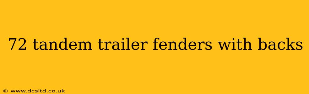72 tandem trailer fenders with backs