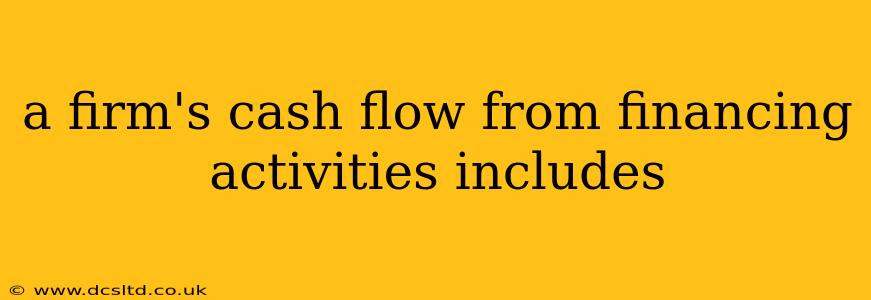 a firm's cash flow from financing activities includes