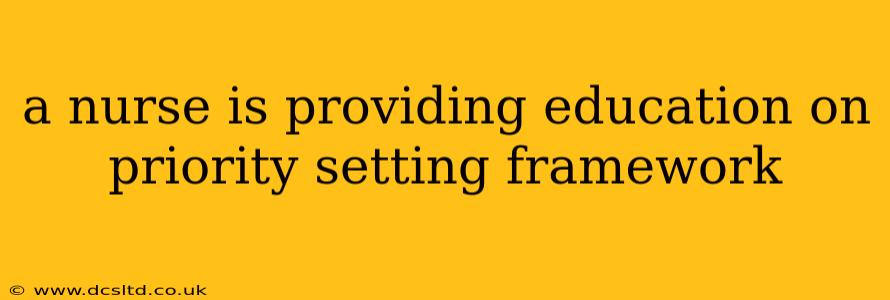 a nurse is providing education on priority setting framework