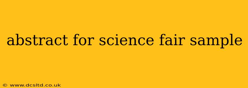 abstract for science fair sample