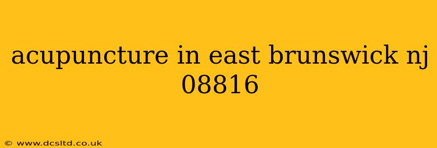 acupuncture in east brunswick nj 08816