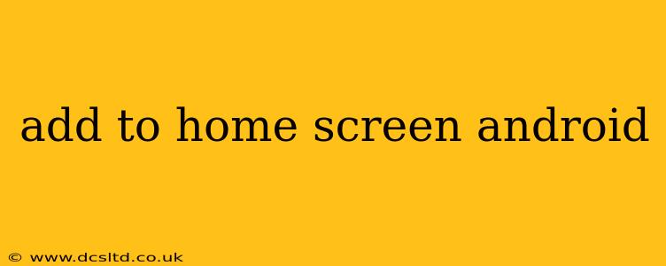 add to home screen android