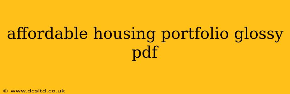 affordable housing portfolio glossy pdf