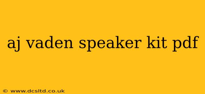 aj vaden speaker kit pdf