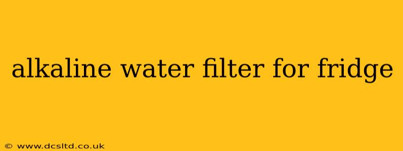 alkaline water filter for fridge