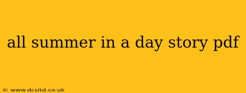all summer in a day story pdf