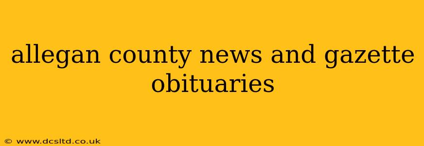 allegan county news and gazette obituaries