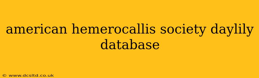 american hemerocallis society daylily database