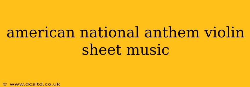 american national anthem violin sheet music