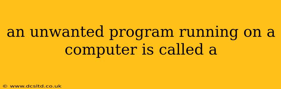 an unwanted program running on a computer is called a