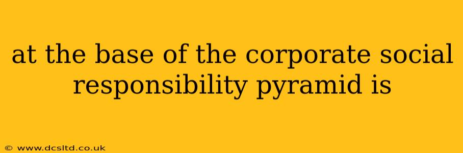 at the base of the corporate social responsibility pyramid is