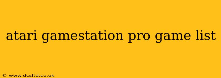 atari gamestation pro game list