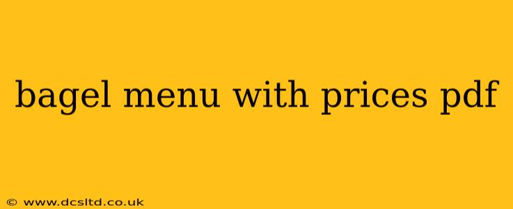 bagel menu with prices pdf