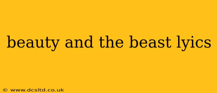 beauty and the beast lyics