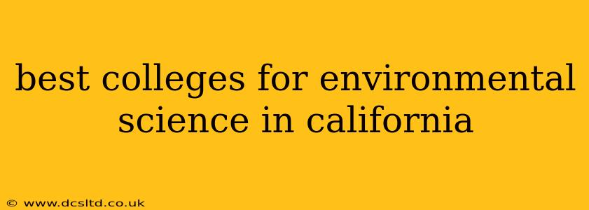 best colleges for environmental science in california