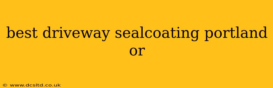 best driveway sealcoating portland or