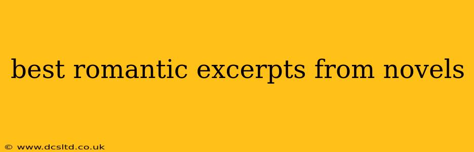 best romantic excerpts from novels