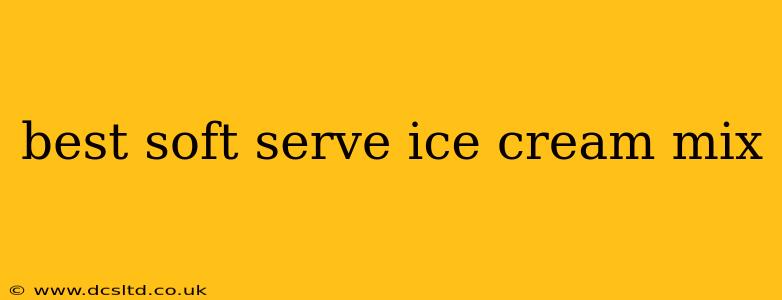 best soft serve ice cream mix