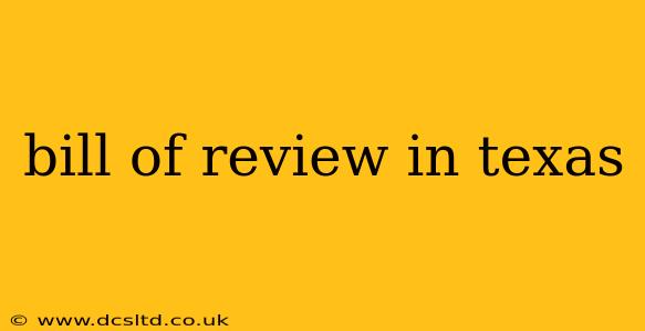 bill of review in texas