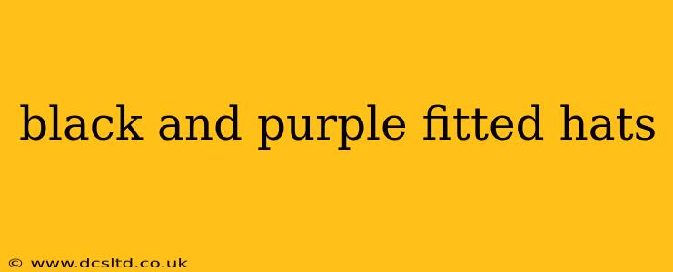 black and purple fitted hats
