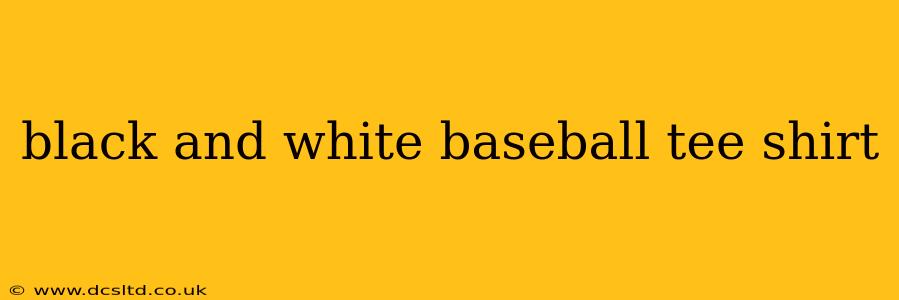 black and white baseball tee shirt