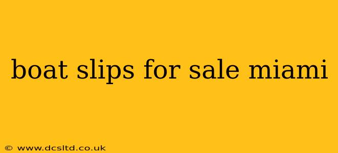 boat slips for sale miami