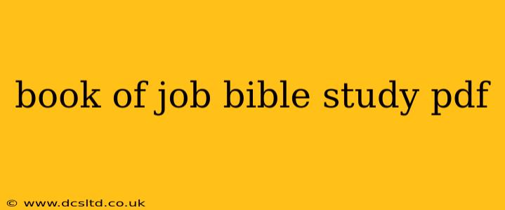 book of job bible study pdf