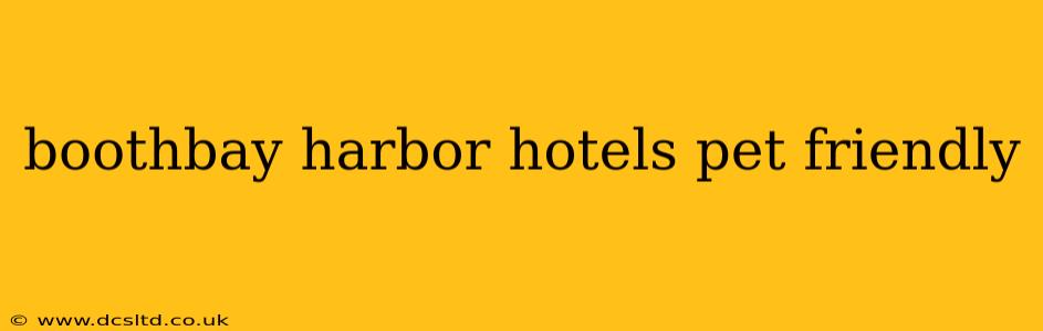 boothbay harbor hotels pet friendly