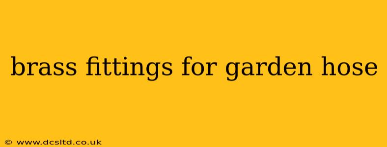 brass fittings for garden hose