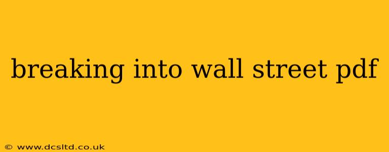 breaking into wall street pdf