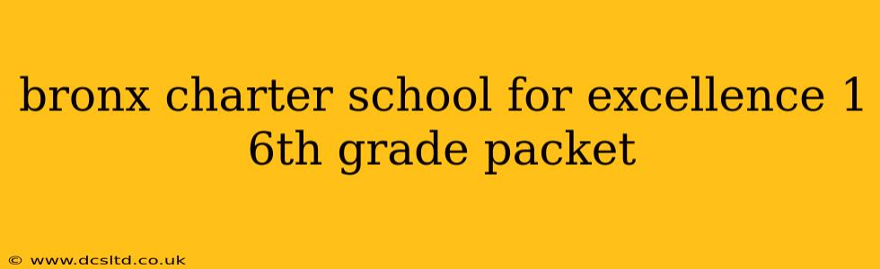 bronx charter school for excellence 1 6th grade packet