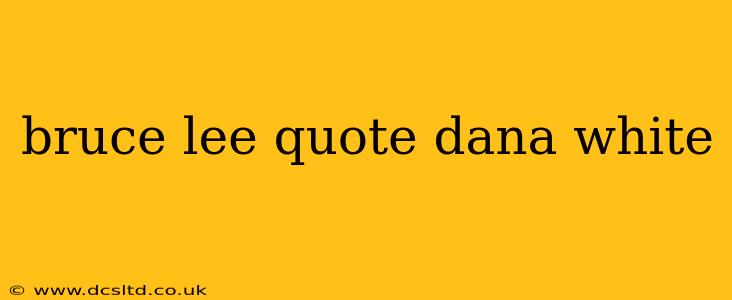 bruce lee quote dana white