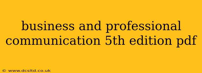 business and professional communication 5th edition pdf