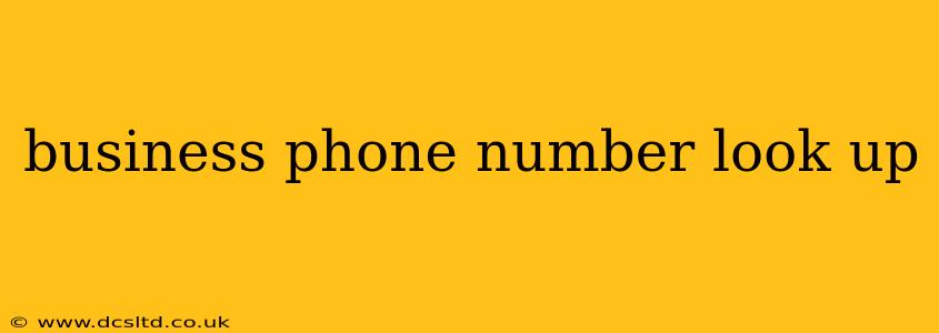 business phone number look up