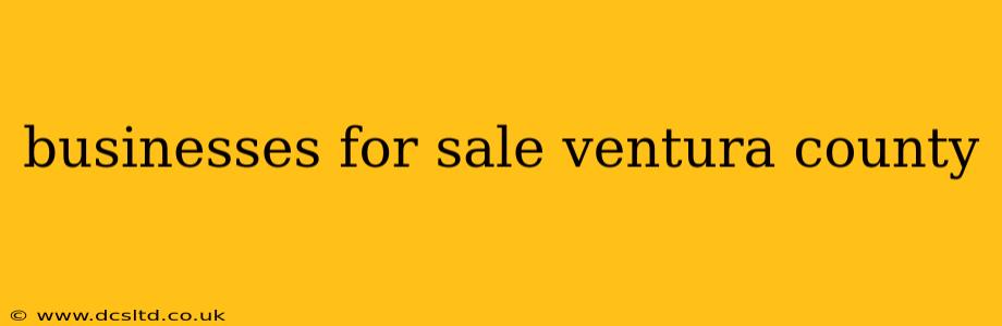 businesses for sale ventura county