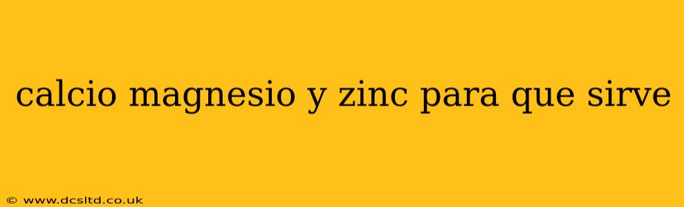 calcio magnesio y zinc para que sirve