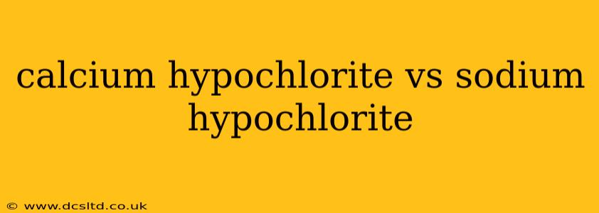 calcium hypochlorite vs sodium hypochlorite