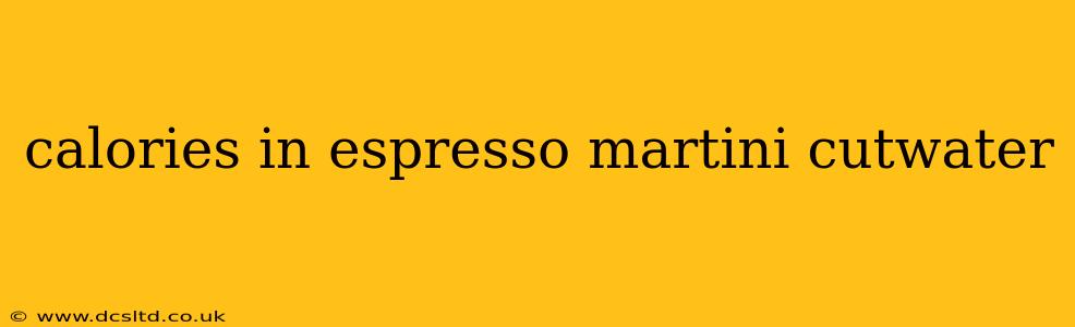 calories in espresso martini cutwater