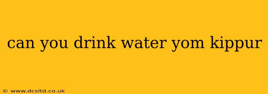 can you drink water yom kippur