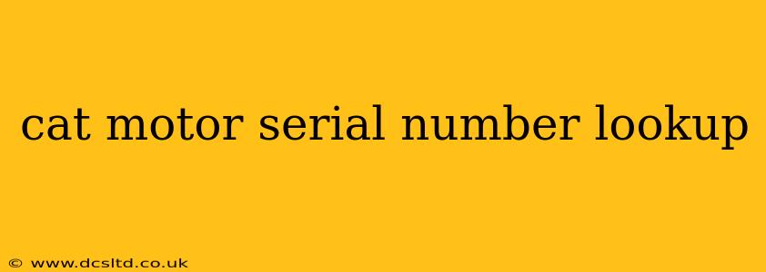 cat motor serial number lookup