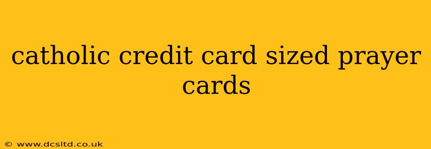 catholic credit card sized prayer cards